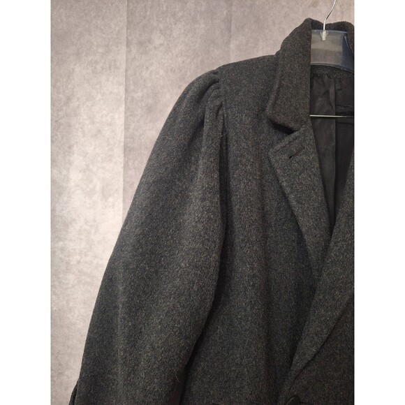 Vintage Braetan Wool Blend Long Coat Womens Sz 11/12 Gray One Button Made In USA - Picture 9 of 16